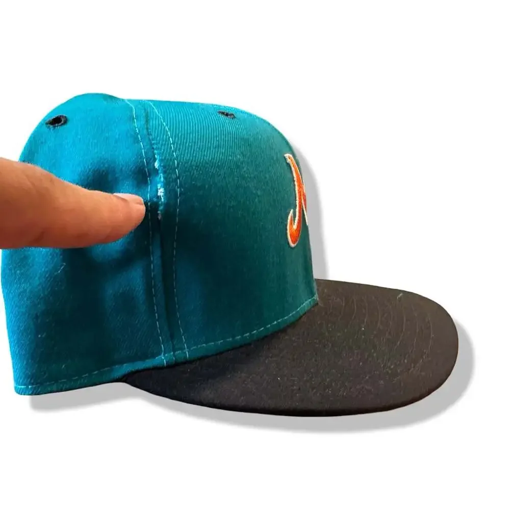 90s New Era Miami Dolphins NFL Snapback Hat Size Medium-Large Vintage